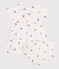 Abito neonata a maniche corte in cotone e bloomer con stampa a cuori bianco AVALANCHE/ MULTICO