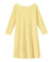 Abito donna con maniche 3/4 a righe bianco MARSHMALLOW/giallo SHINE