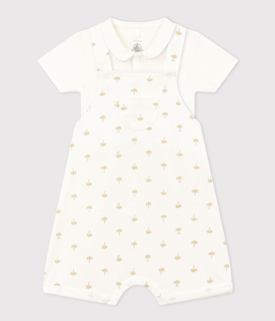Ensemble salopette et body en coton bébé bianco MARSHMALLOW/bianco MULTICO