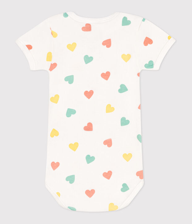 Body a maniche corte in cotone con stampa neonato blu/blu
