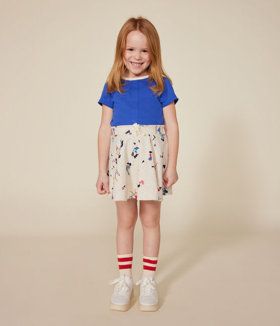 T-shirt a maniche corte in cotone bambina blu CALVIN