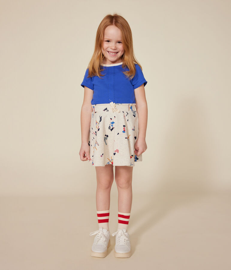 T-shirt a maniche corte in cotone bambina blu