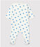 Tutina pigiama bebè in cotone biologico bianco MARSHMALLOW/blu BRASIER