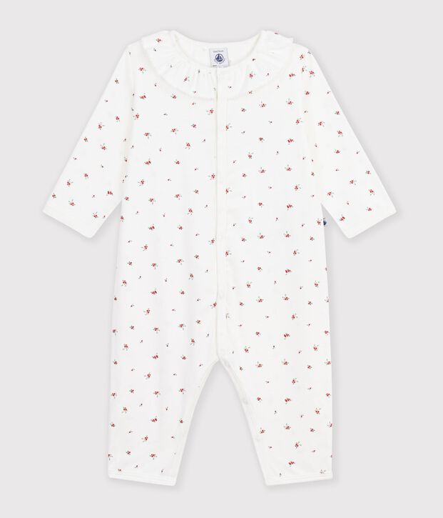 Pigiama senza piedini in cotone stampato neonato bianco/multicolore
