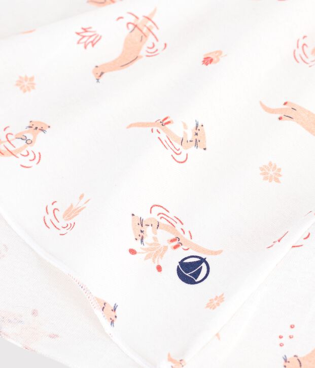 Chemise de nuit &agrave; manches courtes bianco/arancione/multicolore