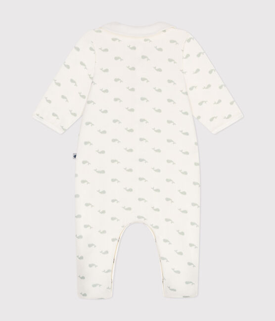 Pigiama neonato in velluto bianco MARSHMALLOW/ HERBIER
