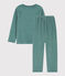 Pigiama bambino unisex in ciniglia blu BRUT/bianco MULTICO