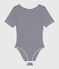Body a maniche corte donna in cotone a righe blu SMOKING/bianco MARSHMALLOW