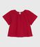 Blusa a maniche corte in cotone con motivo a fiori bambina SPI