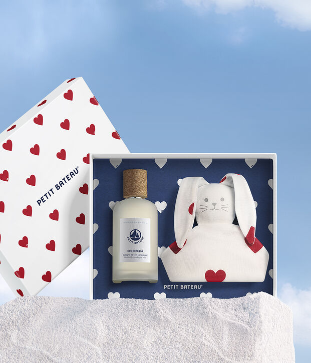 COFANETTO REGALO NASCITA PROFUMO E DOUDOU bianco/bianco