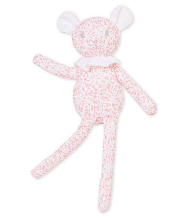 Doudou agnellino jersey stampato bianco/rosa