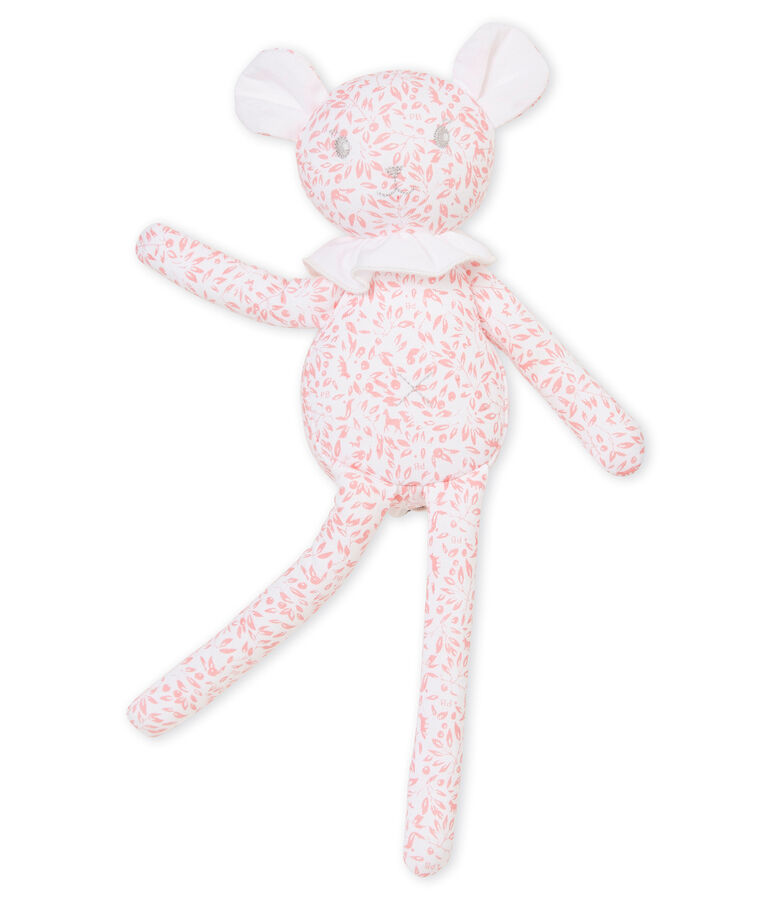 Doudou agnellino jersey stampato bianco/rosa