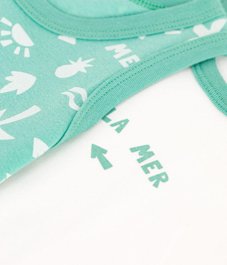 Set di 2 canotte in cotone con stampa bambino multicolore