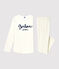 Pigiama ragazza a pois in cotone biologico bianco MARSHMALLOW/blu MEDIEVAL