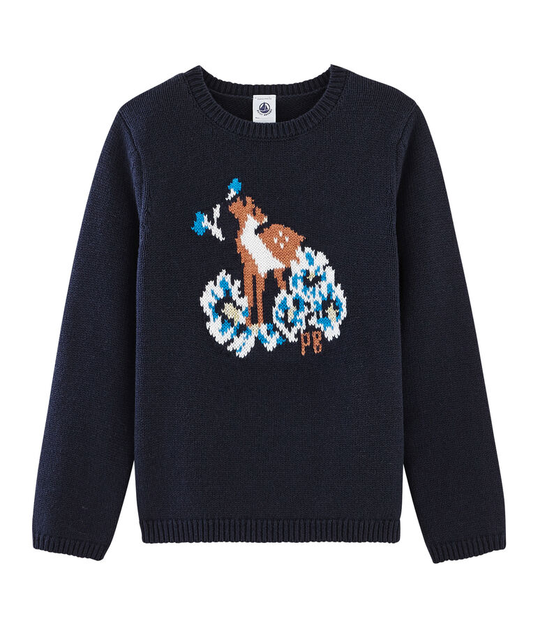 Pull bambina blu/multicolore