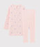 Camicia da notte a manica lunga con fantasia pinguino bambina in jersey double face rosa MINOIS/bianco MULTICO