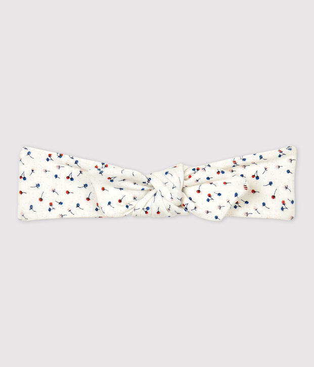 Fascia in cotone bambina bianco/multicolore