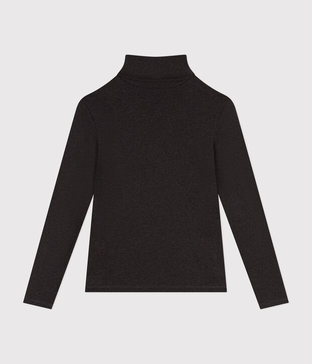 T-shirt iconica a lupetto in cotone donna grigio