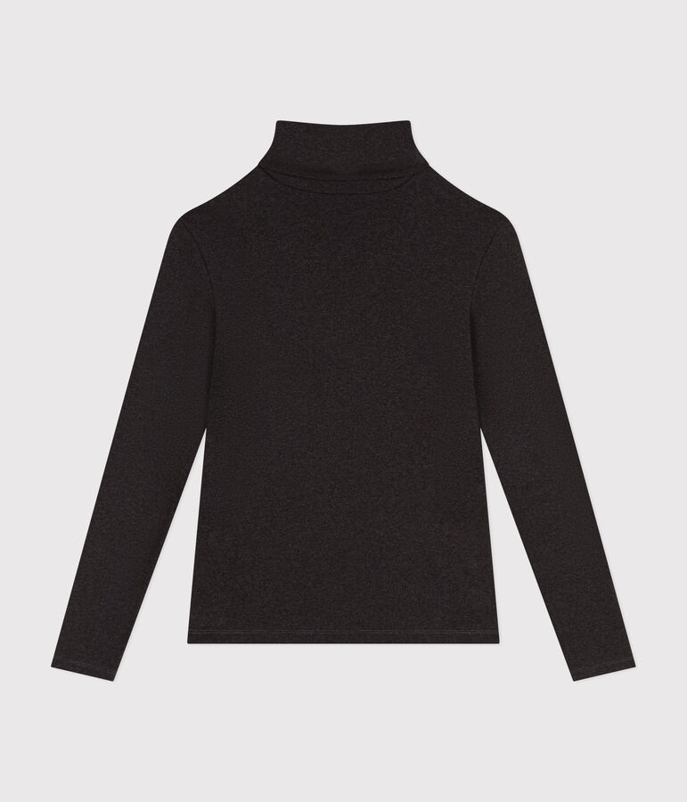 T-shirt iconica a lupetto in cotone donna grigio CITY CHINE