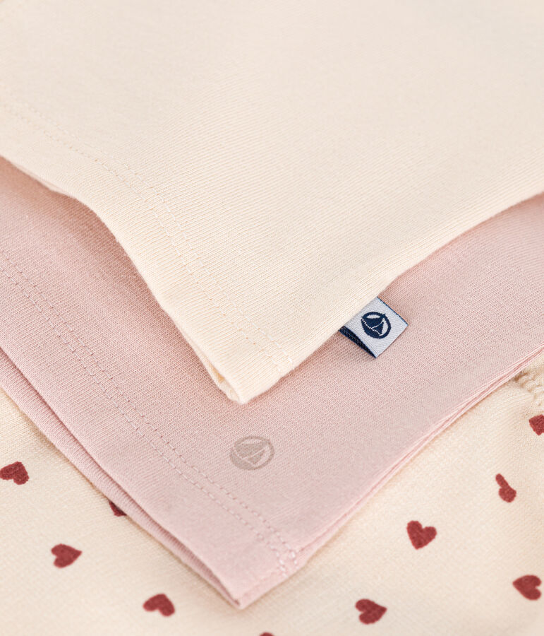 Completo 3 pezzi beb&egrave; in jersey leggero ecru/multicolore