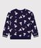 Felpa in cotone stampato bambino blu/multicolore