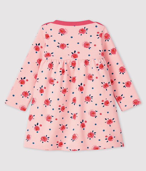 Abito a maniche lunghe da bebè femmina rosa MINOIS/bianco MULTICO