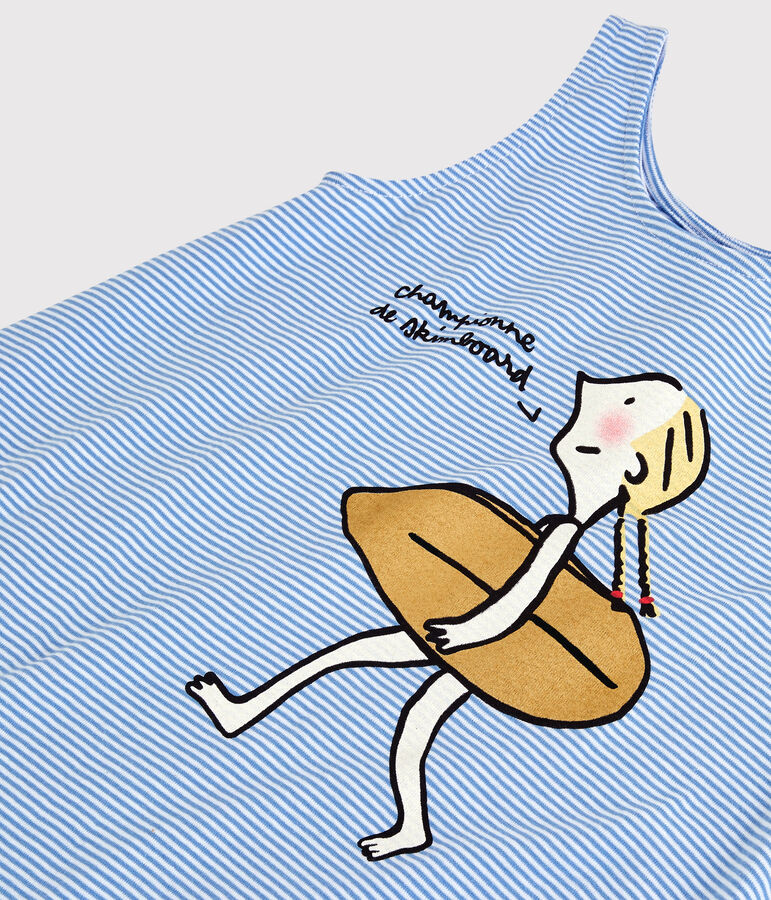 Abito Soledad Bravi in cotone biologico bambina blu ALASKA/bianco ECUME