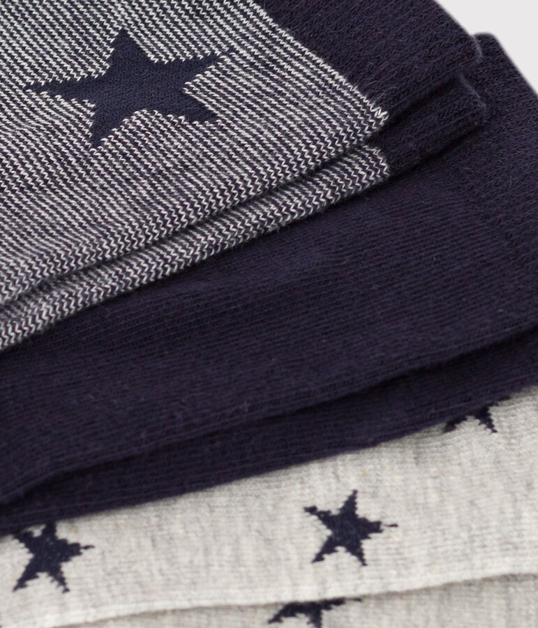 Confezione da 3 paia di calzini bambino a stelle in jersey di cotone multicolore