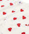 Pigiama ragazza - ragazzo a costine bianco MARSHMALLOW/rosso TERKUIT