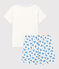 Pigiama corto bambino in cotone bianco MARSHMALLOW/blu BRASIER