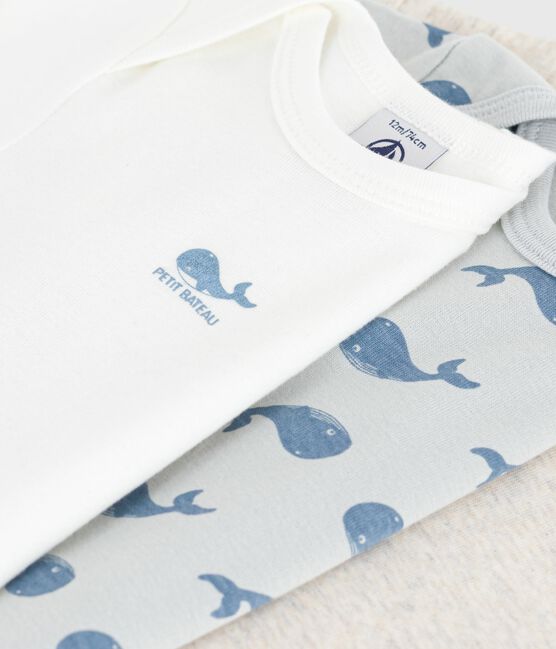 Set di body a maniche corte in cotone con balene neonato variante 1