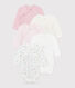 Set da 5 body incrociati a maniche lunghe in cotone fantasia neonato