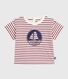 T-shirt a maniche corte in cotone a righe neonato