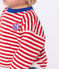 T-shirt a maniche lunghe in cotone a righe neonato rosso POMPEI/ MILK