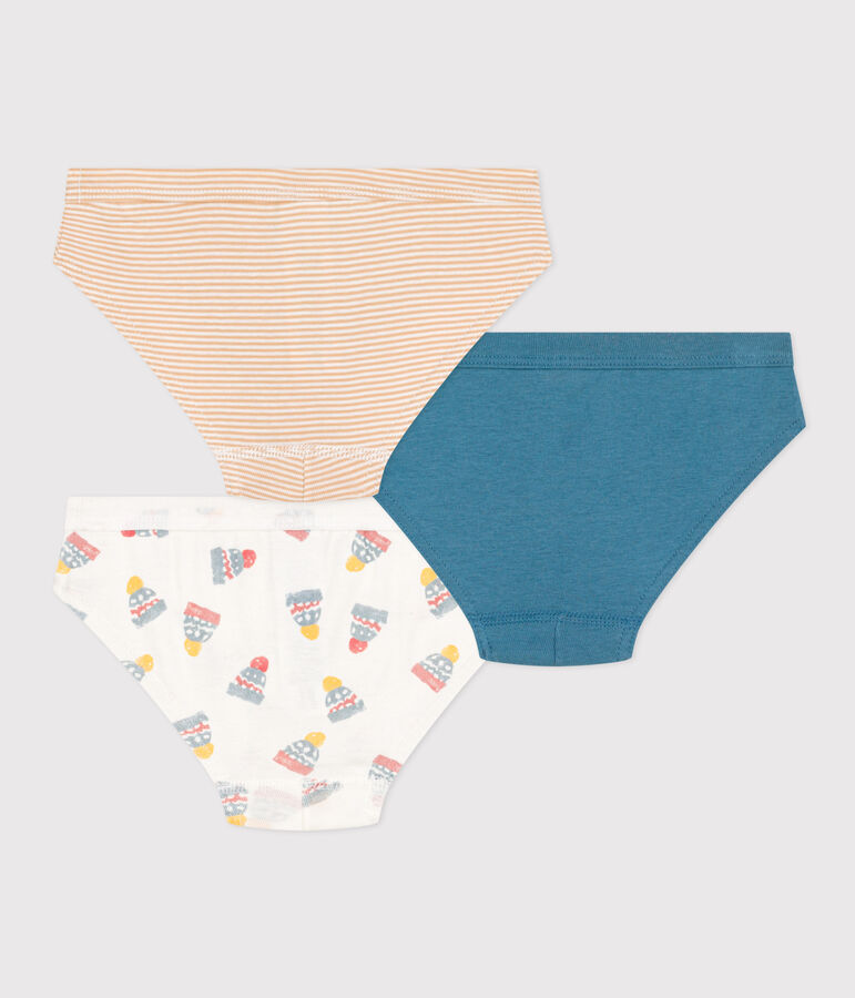 Confezione da 3 slip bambino in cotone motivo berretto multicolore