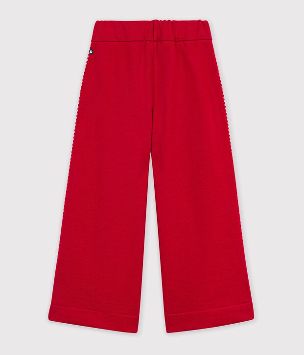 Joggers a gamba ampia in cotone bambino rosso