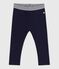 Leggings in cotone spesso tinta unita neonato blu SMOKING