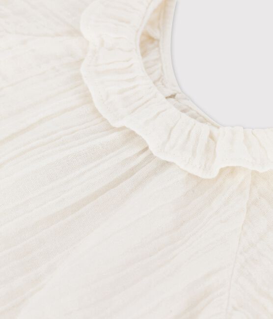 Blusa per bebè in garza di cotone biologico bianco MARSHMALLOW