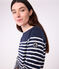Marinière a maniche lunghe in cotone donna blu SMOKING/bianco MARSHMALLOW