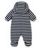 Tutina da pilota in microfibra a righe marinare per neonato blu SMOKING/bianco MARSHMALLOW