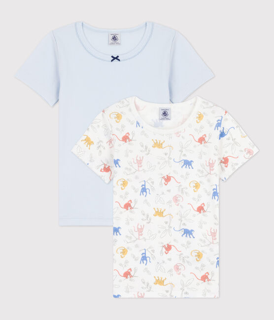 Confezione da 2 t-shirt manica corta bambina in cotone variante 1