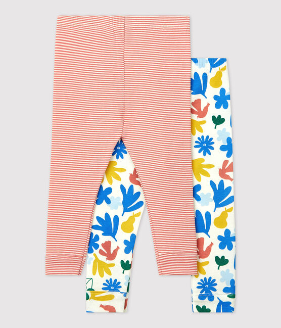 Confezione da 2 leggins fantasia in cotone bebè variante 1