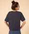 T-shirt LE BOXY in cotone Donna blu SMOKING/bianco MARSHMALLOW