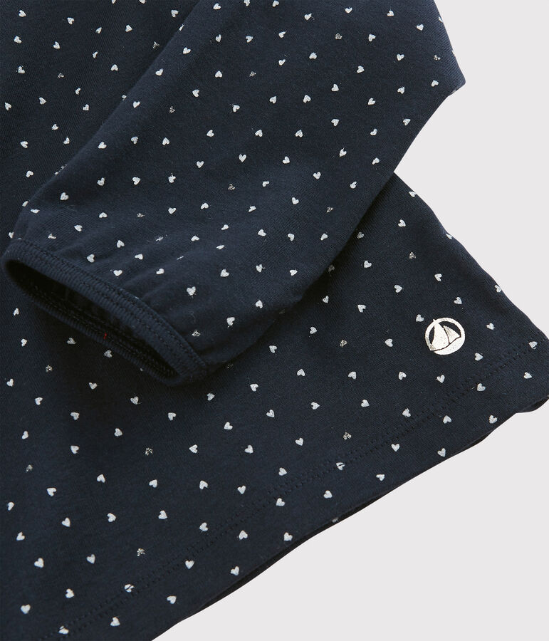 T-shirt con scollo bambina blu/multicolore