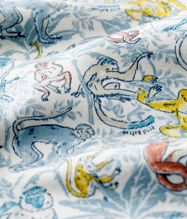 Tutina beb&egrave; maschio a costine bianco/multicolore