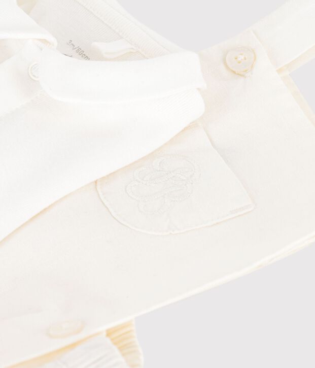 Set 2 pezzi in cotone/lino con dettaglio ricamato neonato multicolore