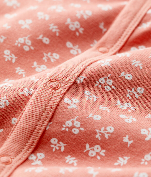 Tutina beb&egrave; in cotone biologico rosa/bianco