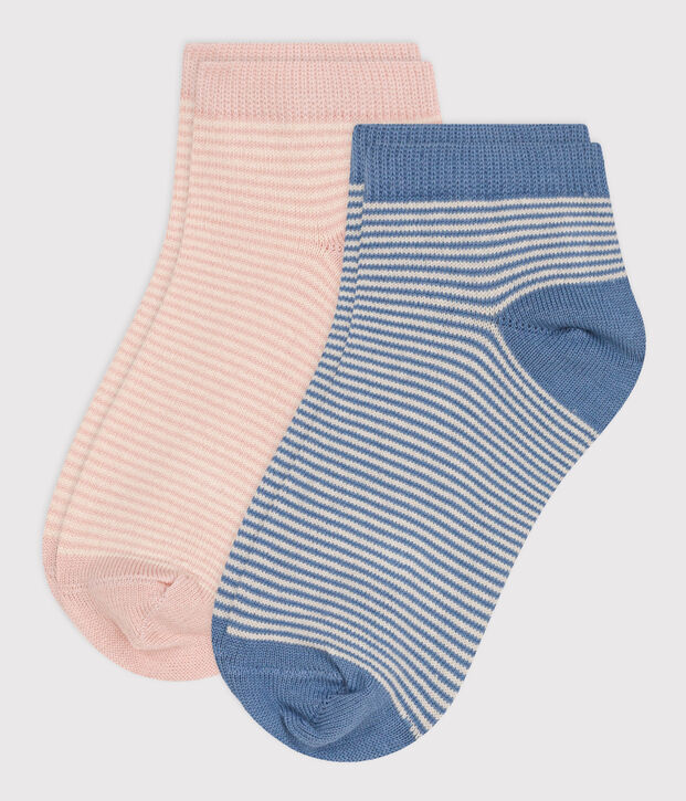 2 paia di calzini bambino in cotone millerighe multicolore
