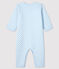 Tutina senza piedi bebè maschio a costine in ovatta blu FRAICHEUR/ MOZAIK
