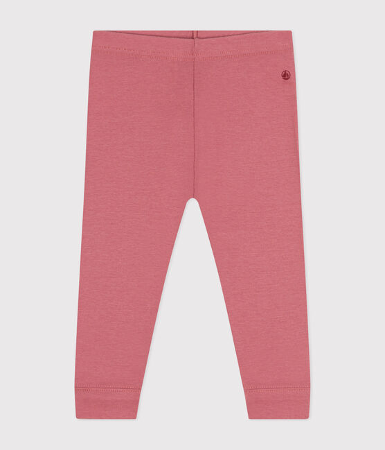 Leggings in cotone tinta unita neonato rosa ROSEWOOD